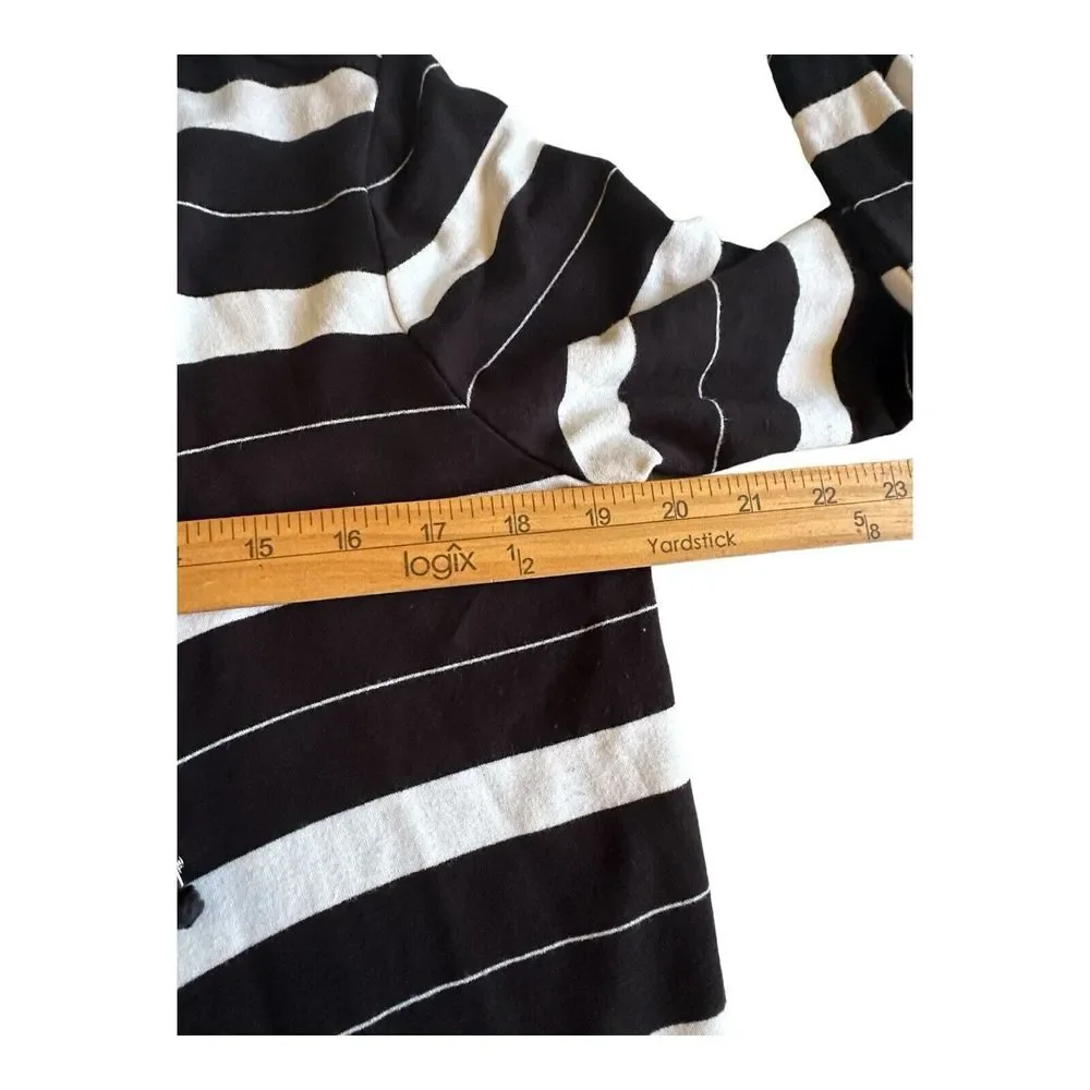 Michael Kors Womens‎ long sleeve hood cardigan black white Small viscose stretch